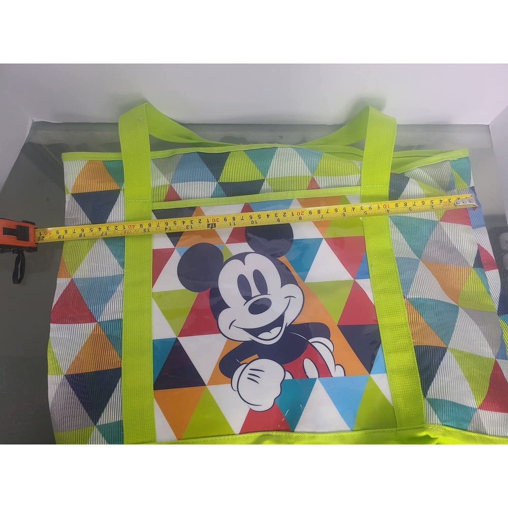Disney Store Mickey Mouse Summer Fun Geometric Mesh Beach Tote Bag Large
